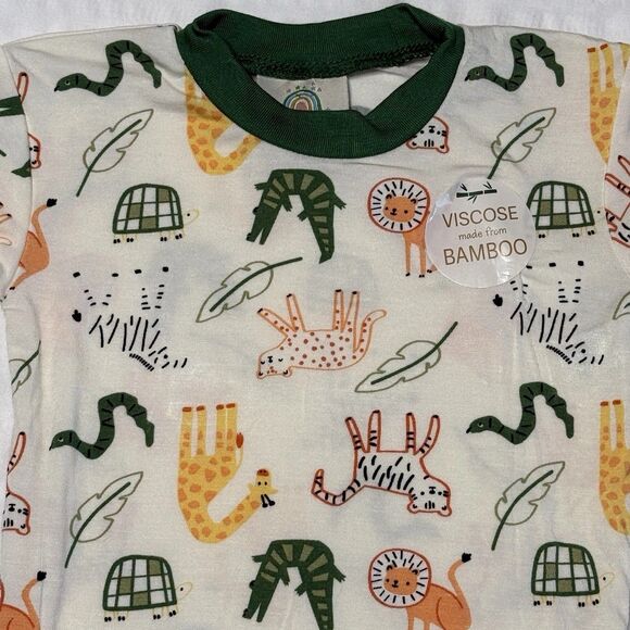 NWT Millie & Myles Baby Toddler Zoo Animals Soft Bamboo 2pc Pajamas Set Size 2T - Picture 4 of 8